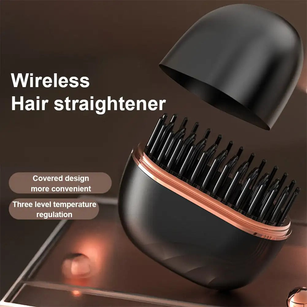 Wireless Hair Straightening Comb – Salon-Straight Hair in Minutes Without Heat Damage”