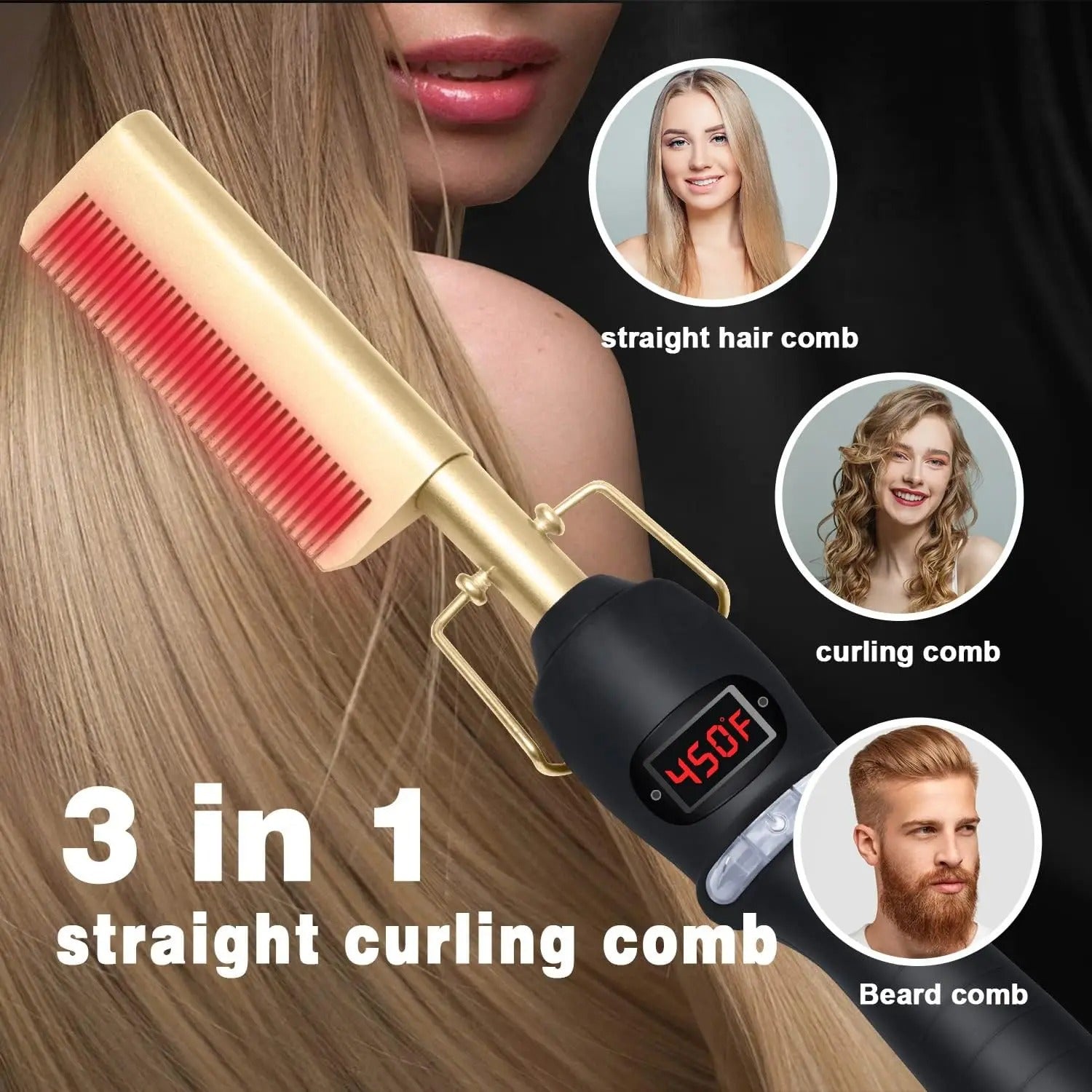 2-in-1 Hair & Beard Straightener – Wet & Dry Styling