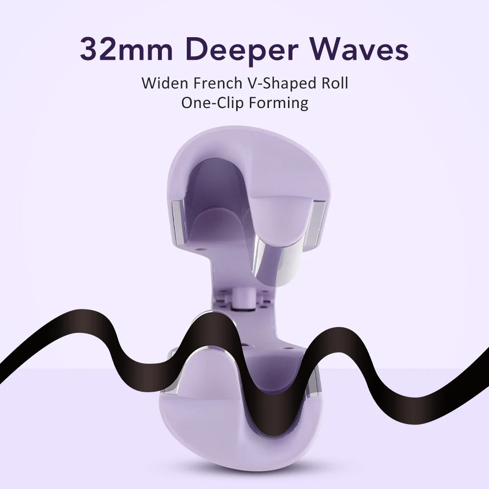 Professional 32mm Deep Wave Curling Iron – Negative Ion Technology for Smooth, Voluminous Curls