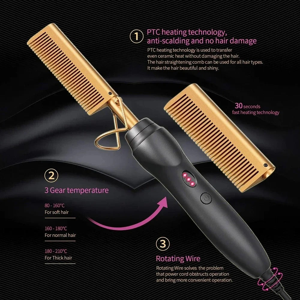 2-in-1 Hair & Beard Straightener – Wet & Dry Styling