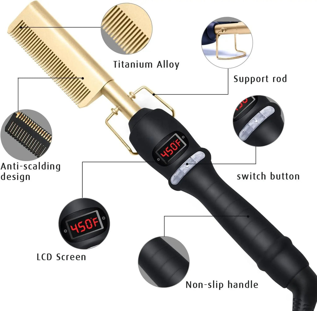 2-in-1 Hair & Beard Straightener – Wet & Dry Styling