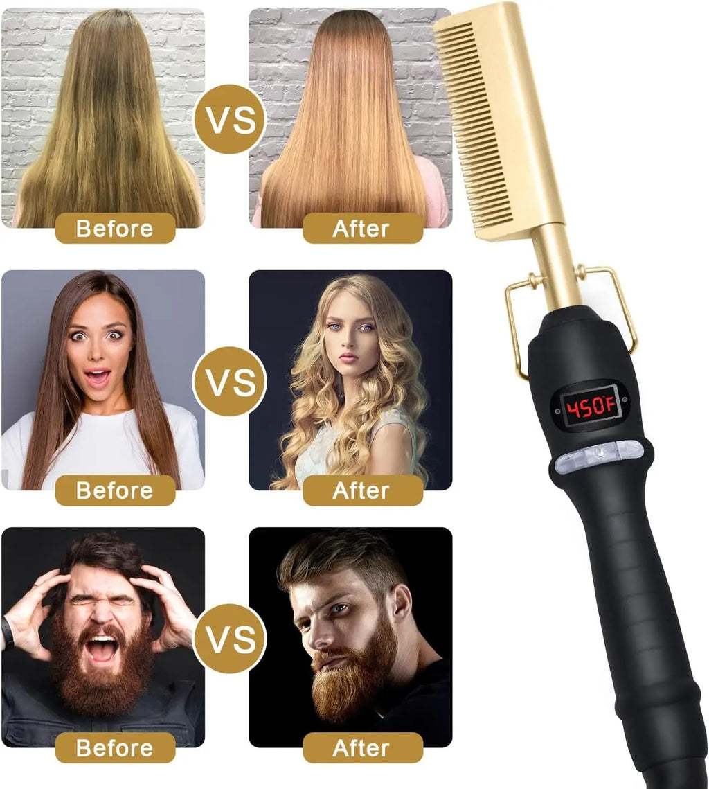 2-in-1 Hair & Beard Straightener – Wet & Dry Styling